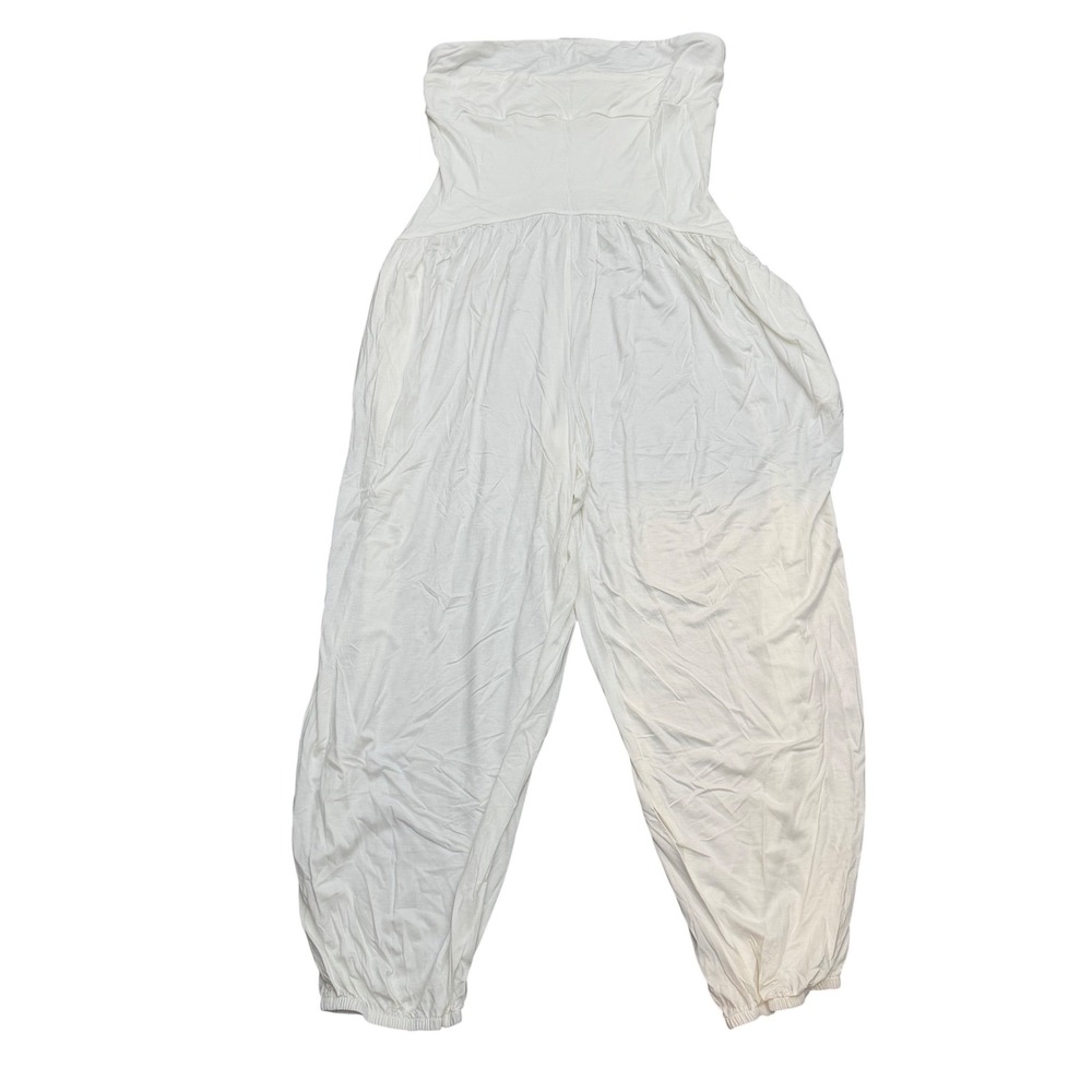 NWT Free People FP Beach Mora One Piece Strapless Jumpsuit Off White Large